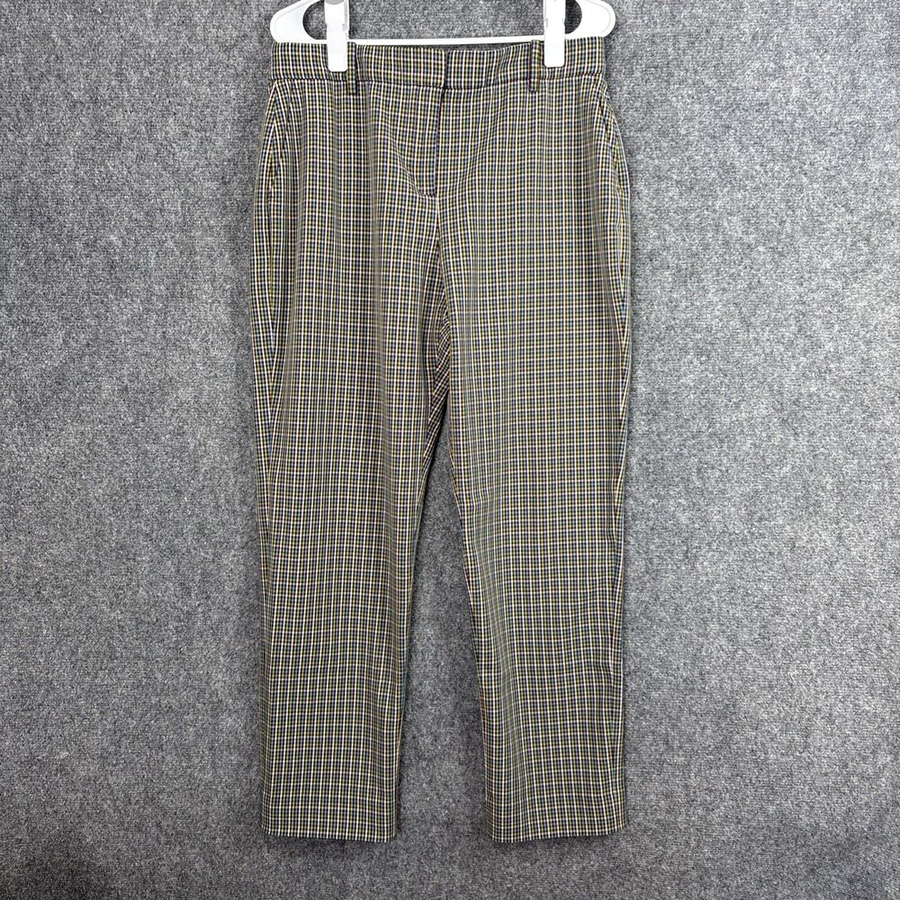 Tory Burch Pants Womens Size 10 Green Blue Plaid Ankle Preppy Old Money Academia